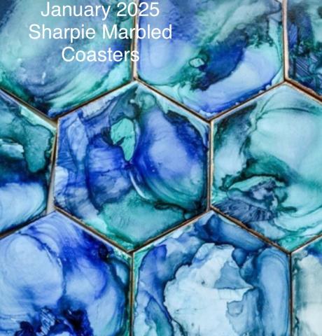 sharpie marbled coaster