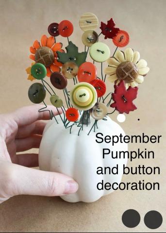 pumpkin and button decoration