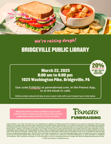 Panera dine out night flyer